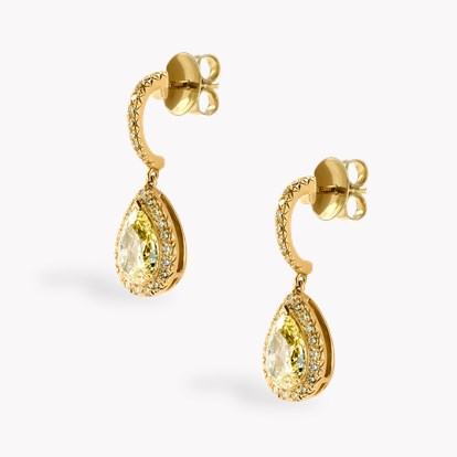 Celestial 2.11ct Fancy Yellow Diamond Drop Earrings