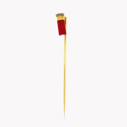 Belle Époque Lacloche Fréres Cartridge Stick Pin in 18ct Yellow Gold