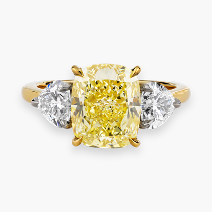 Venus Setting South African 3.75ct Fancy Yellow Diamond Ring