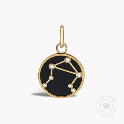 Constellation Diamond and Black Onyx Libra Pendant Charm
