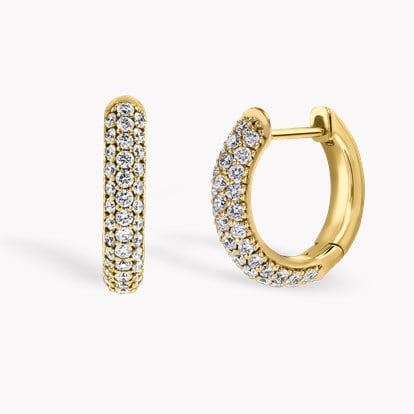 Diamond Hoop Earrings in 18ct Yellow Gold