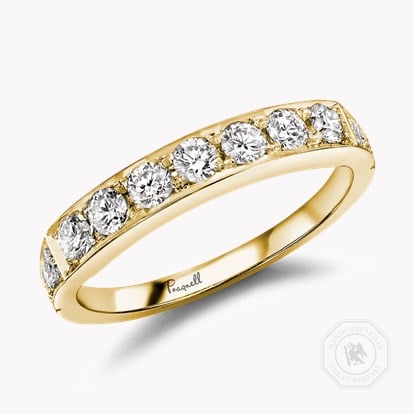 Antrobus 0.52ct Diamond Half Eternity Ring - 1.5mm Width in 18ct Yellow Gold