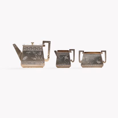 Silver Queen Victoria Gilded Tea Set