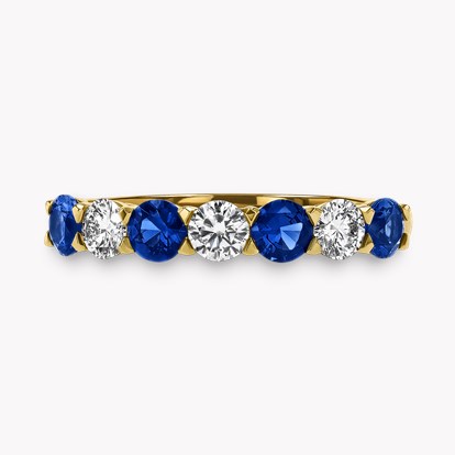 Seven Stone Sapphire and Diamond Ring