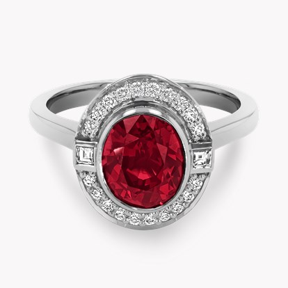 Mozambique 3.01ct Ruby and Diamond Cluster Ring