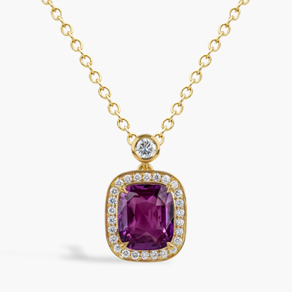 Antique Cushion Cut 5.052ct Madagascan Sapphire and Diamond Pendant