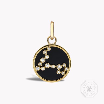 Constellation Diamond and Black Onyx Pisces Pendant Charm