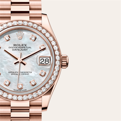 Datejust 31, Oyster, 31 mm, Everose gold and diamonds watch