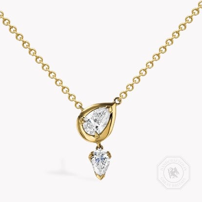 Skimming Stone 0.35ct Pear shape Diamond Drop Pendant