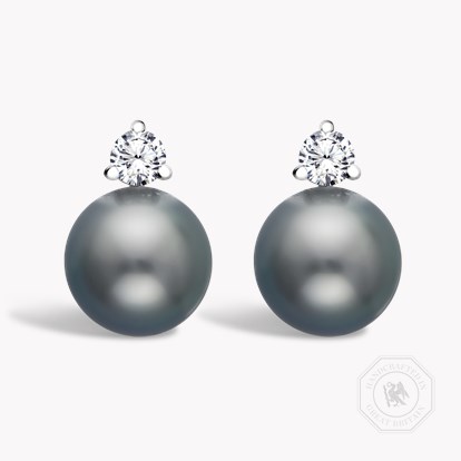 Tahitian Pearl and Diamond Earrings