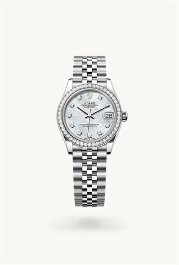 Rolex Datejust 31 Oyster, 31 mm, Oystersteel, white gold and diamonds