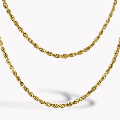 Edwardian Rope Link Guard Chain Necklace 95cm