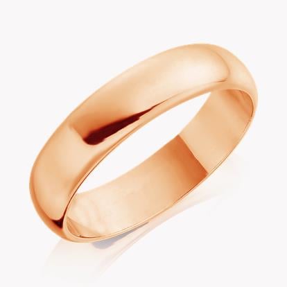 5mm D-Shape Wedding Ring in 18ct Rose Gold