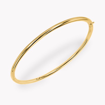Plain Polished 3mm Round Edge Oval Bangle