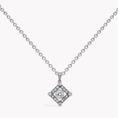 Edwardian Old Cut Diamond Square Pendant