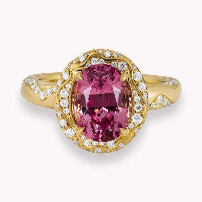 Oval Cut 3.59ct Kitulo Garnet and Diamond Ring