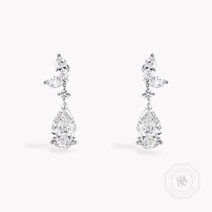 Pear Shaped 4.05ct Diamond Drop Earrings