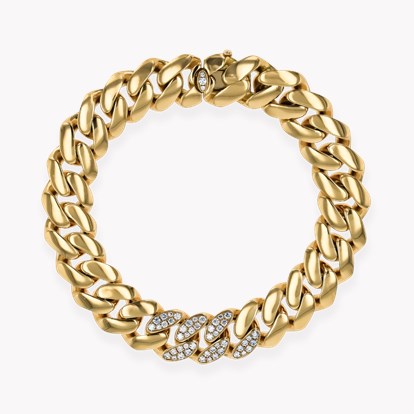Fusion Polished Curb Link and 0.757ct Diamond Bracelet