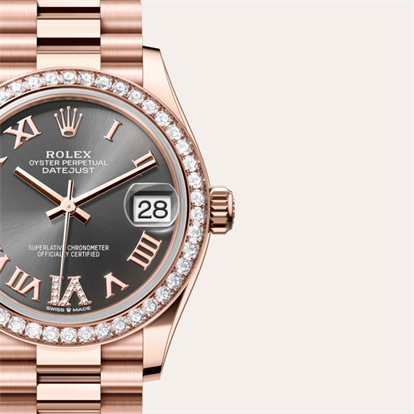 Datejust 31, Oyster, 31 mm, Everose gold and diamonds watch