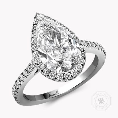Celestial 3.01ct Pear Shaped Diamond Cluster Ring in Platinum