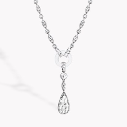 Art Deco Rock Crystal and Diamond Necklace 14.19ct in Platinum