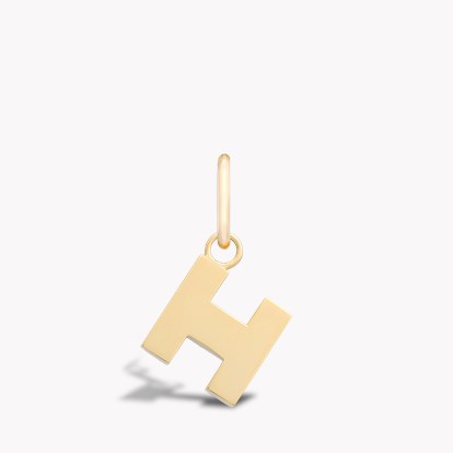 Letter H Pendant Charm in 18ct Yellow Gold