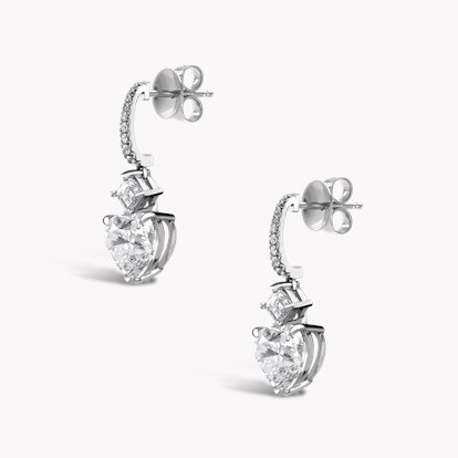 Heart Shaped 4.07ct Diamond Drop Earrings
