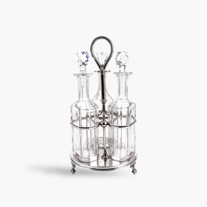 Victorian Silver Oil and Vinegar Condiment Set