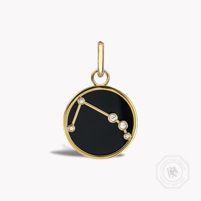 Constellation Diamond and Black Onyx Aries Pendant Charm