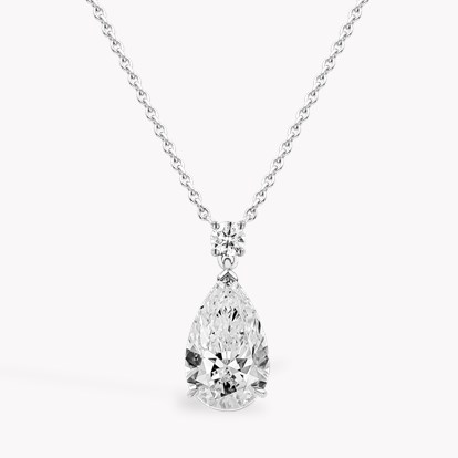 Pear Shaped Botswana Diamond Pendant - None Setting 3.01ct in 18ct White Gold
