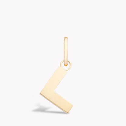 Letter L Pendant Charm in 18ct Yellow Gold