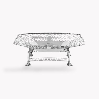 Silver Decorative Basket on Feet
