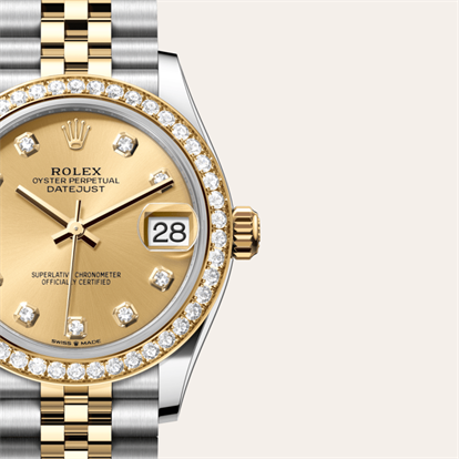 Datejust 31, Oyster, 31 mm, Oystersteel, yellow gold and diamonds watch