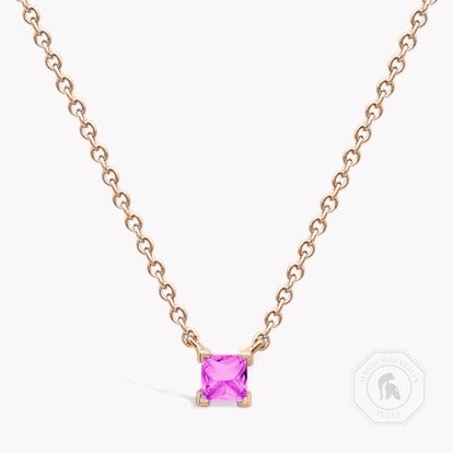RockChic Pink Sapphire Solitaire Necklace