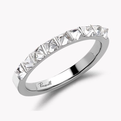 RockChic 0.79ct Diamond Half Eternity Ring in Platinum