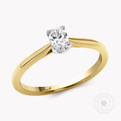 Gaia 0.33ct Oval Cut Diamond Ring in 18ct Yellow Gold and Platinum