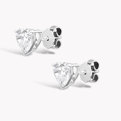 Heart Shaped 3.02ct Diamond Stud Earrings