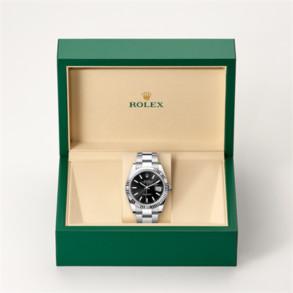 Datejust 41, Oyster, 41 mm, Oystersteel and white gold watch inside presentation box