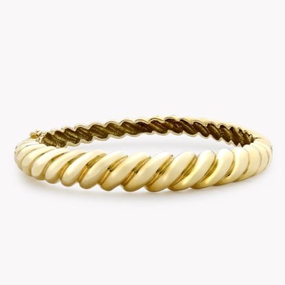 1980s Tiffany & Co Twisted Rope Hinged Bangle in 18ct Yellow Gold