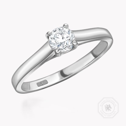 0.24ct Diamond Solitaire Ring Platinum Kiss Setting