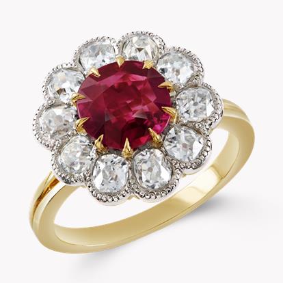 Brilliant Cut Ruby Ring 1.68CT in Yellow Gold