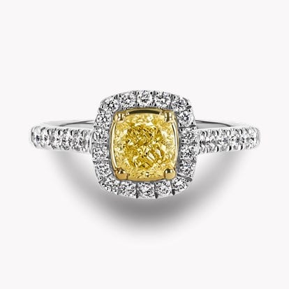 Fancy Yellow Diamond Cluster Ring