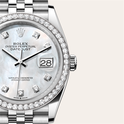 Datejust 36, Oyster, 36 mm, Oystersteel, white gold and diamonds watch