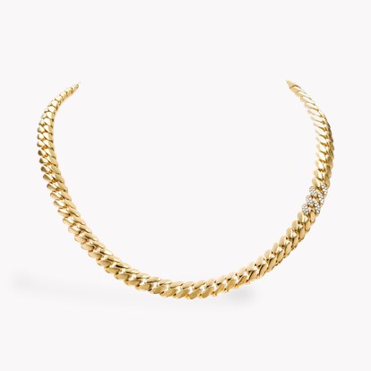 Fusion Long Polished Curb Link Necklace in 18ct Yellow Gold