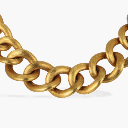 1990s Graduating Gold Curb Chain Necklace