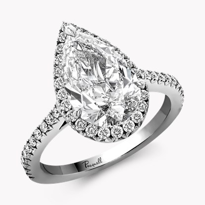 Celestial 3.01ct Pear Shaped Diamond Cluster Ring in Platinum