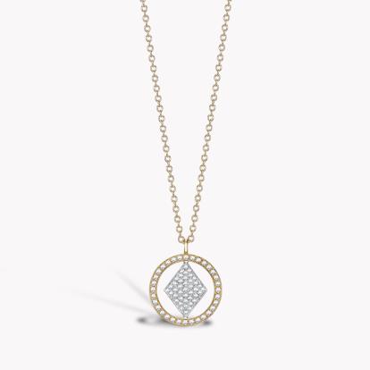 Lady Luck Diamond Pendant in Yellow and White Gold