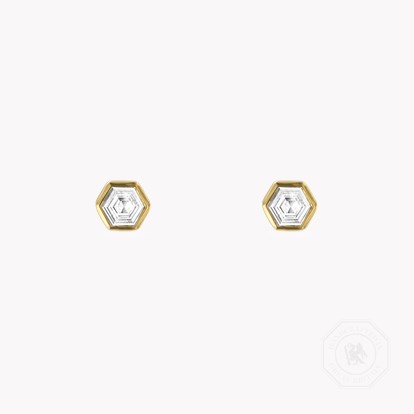 Honeycomb Diamond Solitaire Earrings