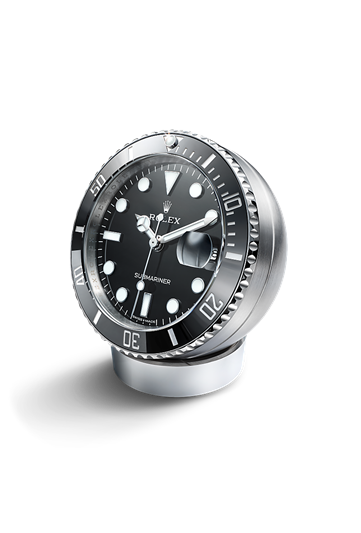 Submariner Date desk clock * Stainless steel with a bezel and bracelet