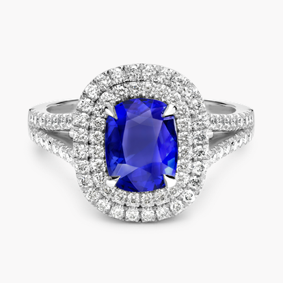 Antique Cushion Cut Burma Sapphire Ring